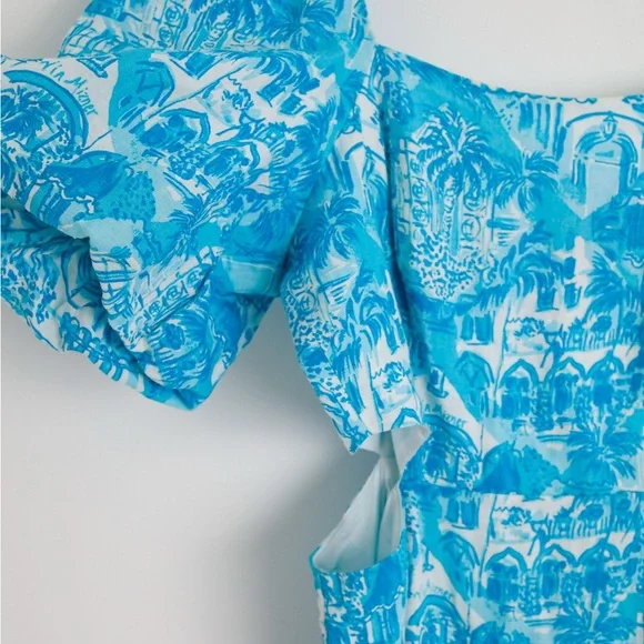 Lilly Pulitzer Kylanne Amalfi Blue Sunny State Of Mind Mini Dress - Picture 5 of 6